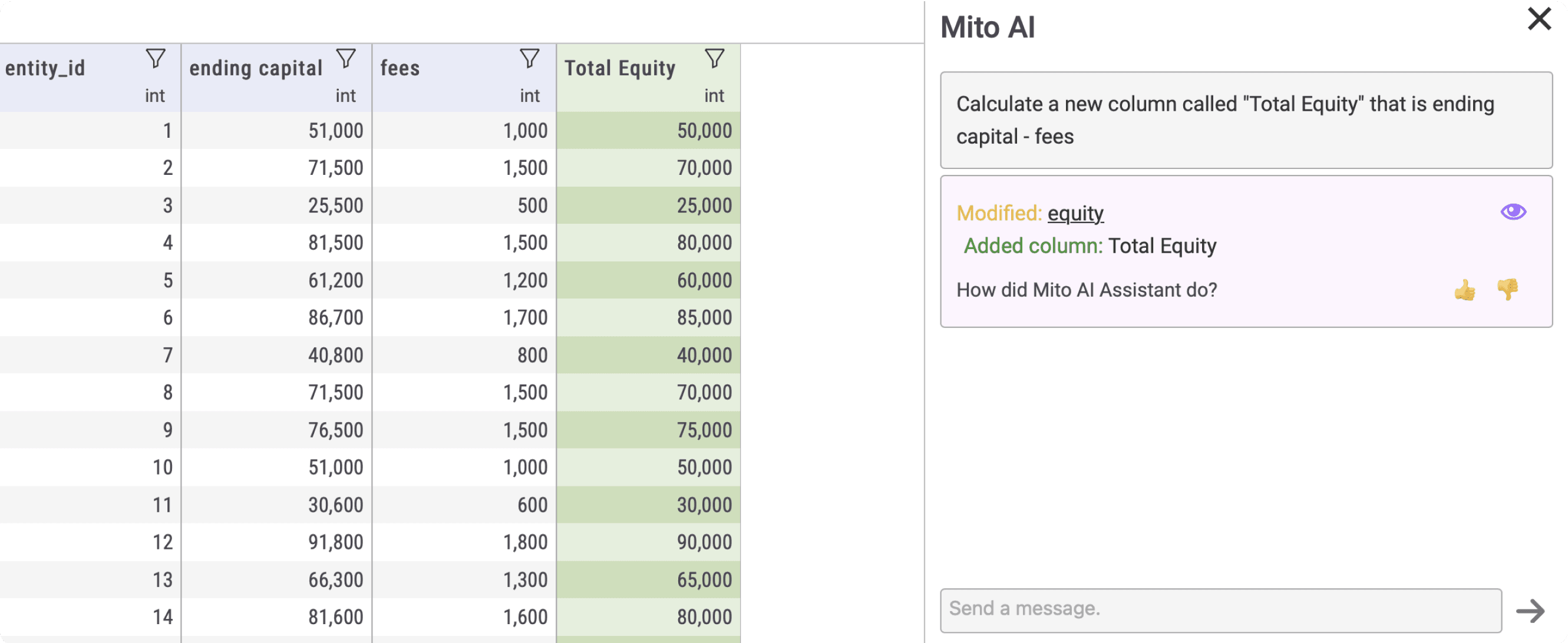 Validate edits using Mito AI recon